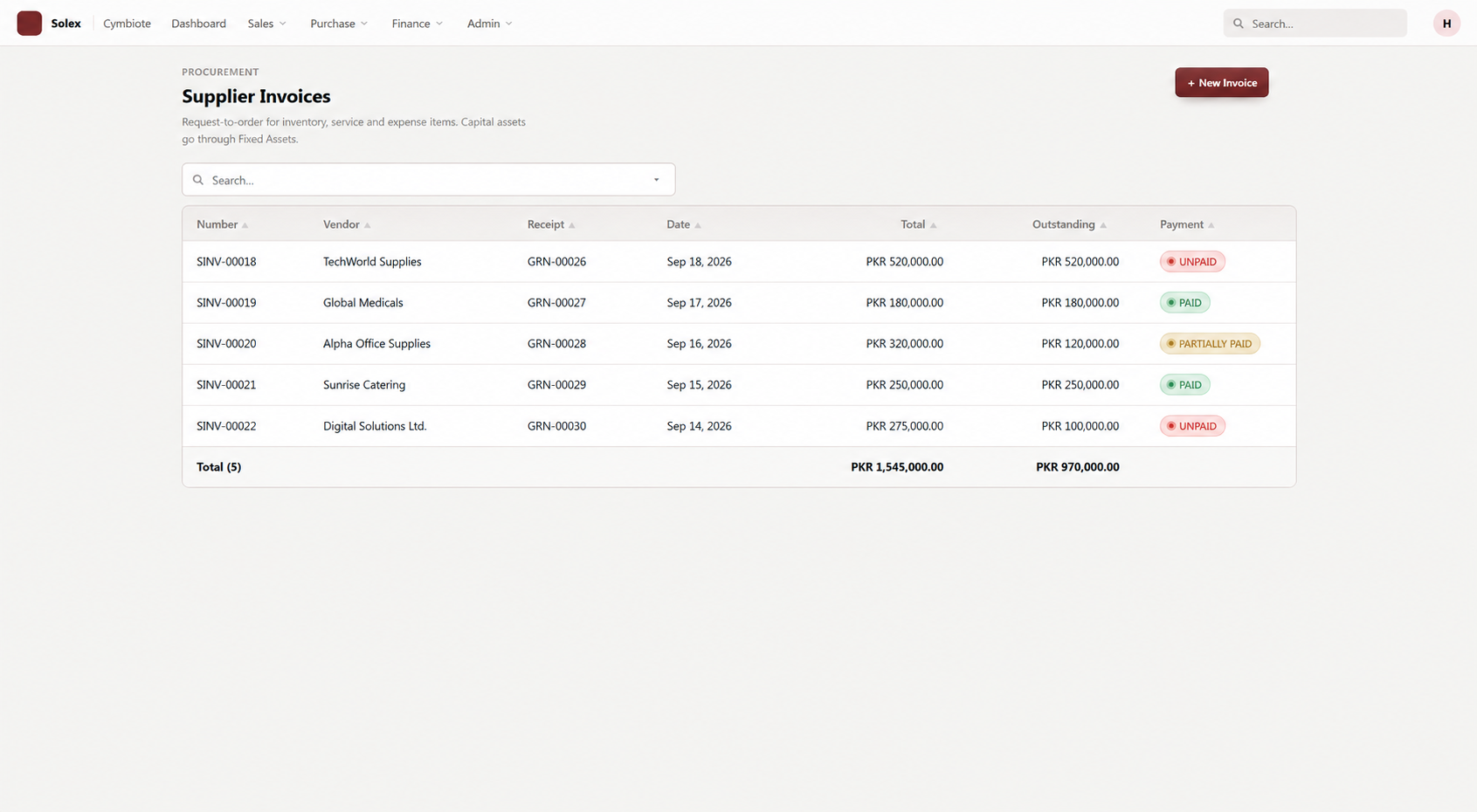 Supplier Invoices